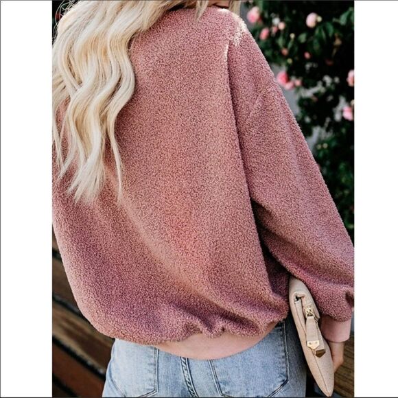 NEW Long Sleeve Fleece Pullover Sweater Top - Picture 3 of 6